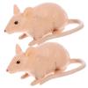 Abaodam 2pcs Realistic Mouse Model Toy for Boys and Girls Pet Mouse Toys Rats Indoor Decor Party Pranks view 1