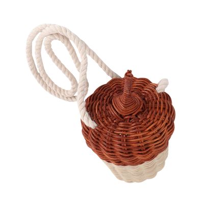 VANZACK Mini Rattan Bag for Boys and Girls Handheld Rattan Pouch Photography Prop Creative and Design for Boy Girl's Photo Shoots for Playtime and Dress-up