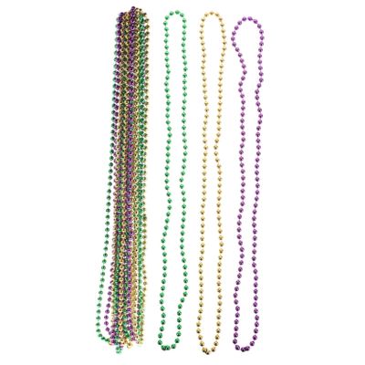 CHICAMPERA 15pcs Colorful Beading Necklaces Assorted Neck Chains for Carnival Masquerade Costume Parties Metallic Beads for Festivals Birthdays and Themed Events