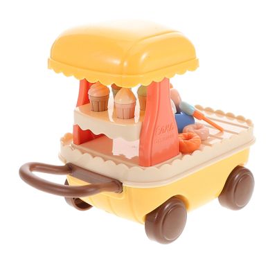 DECHOUS 1set Ice Cream Stand Playset for Boys and Girls Miniature Dessert Cart Toy Interactive Safe Materials Compact Design for Dollhouse Accessories