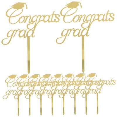 Alipis 10pcs Graduation Cake Decorations Fun Cupcake Toppers Picks for Graduation Parties Eye-catching to Celebrate Achievements