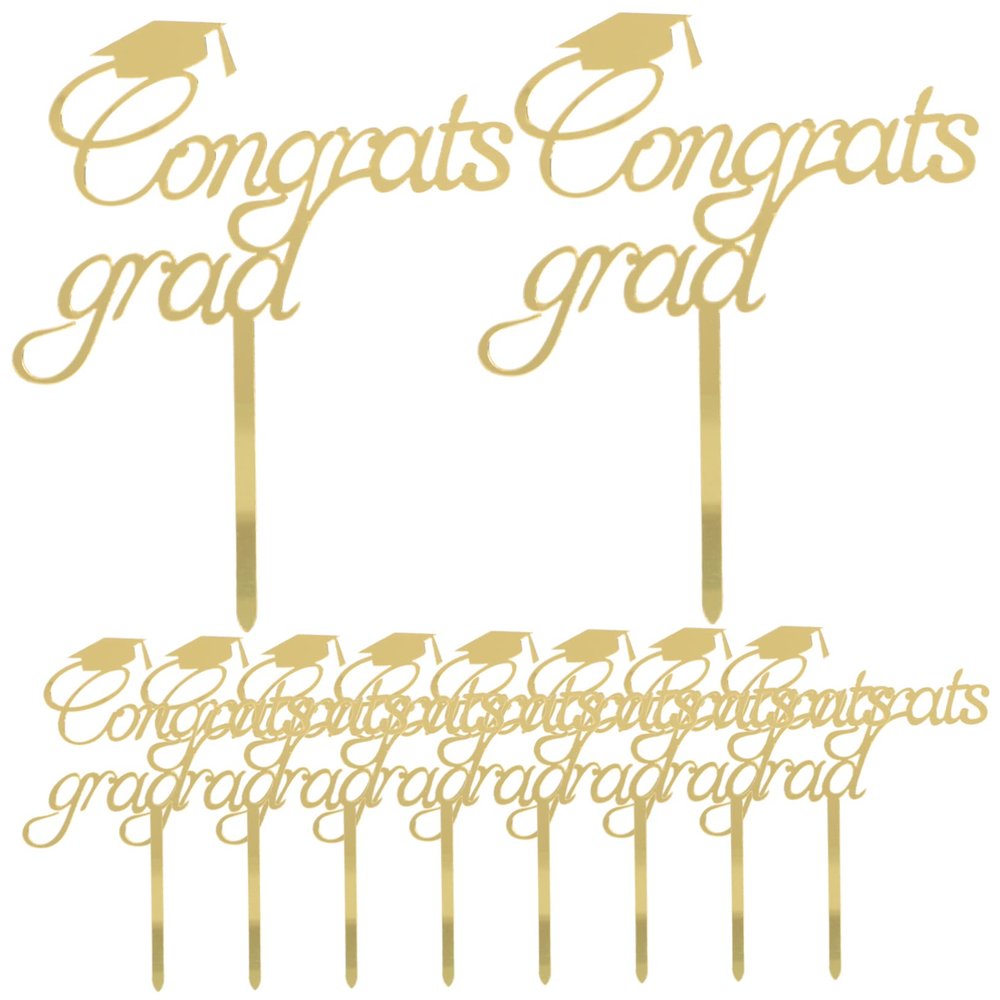 Alipis 10pcs Graduation Cake Decorations Fun Cupcake Toppers Picks for Graduation Parties Eye-catching to Celebrate Achievements