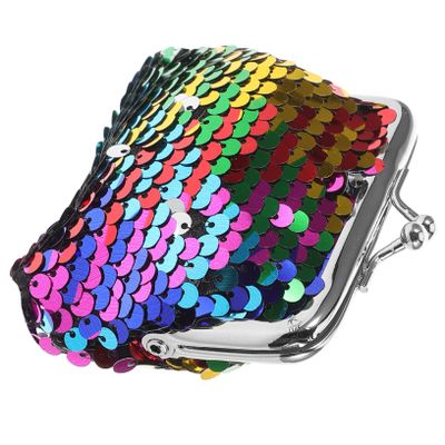 UPKOCH Colorful Reversible Sequin Coin Purse Mini Doll Accessory for Imaginative Play for Boys and Girls Celebrations Sparkling Party Favor Bags Fun and Portable Design