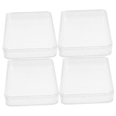 Angoily 4pcs Storage Boxes Holder Capsules for Collectors Dust Cases for Commemorative for Exhibitions and Organization