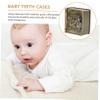 Toddmomy 2pcs Boys Girls Milk Teeth Containers Metal for Newborn Hair Keepsake Tooth Storage Decorative Animals view 3