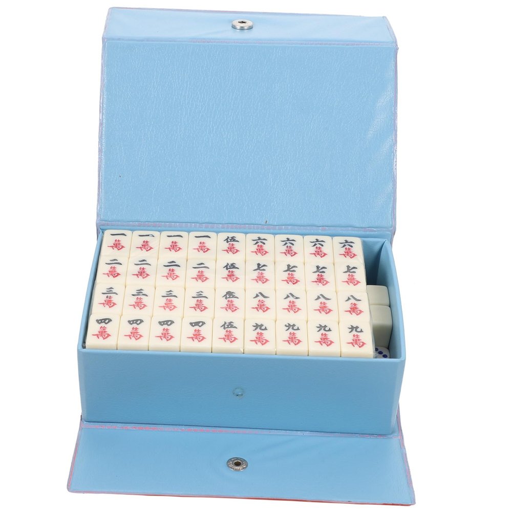 HONMEET 1set Mini Mahjong Game Portable Travel Mahjong Family Gatherings and Parties Compact and Lightweight Design Travel Game
