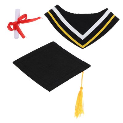 BESTYASH Graduation Bear Costume Set Gown Cap and Scroll Plush Doll Clothes for Bachelor and Doctoral Graduation Soft for Party Decoration