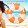 2PCS Large Swimming Pool Tubes Inflatable Pool Floats for Adult Swim Ring Floaties Inflatable Swimming Pool Raft Summer Beach Lounger Float Party Supplies (Orange, 36 inch) view 2