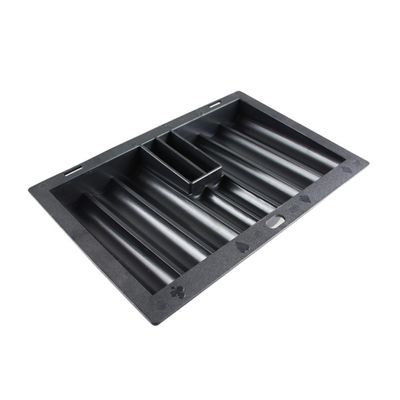 DECHOUS Table Chip Tray Poker Chip Holder Tray Poker Chip Carrier Poker Table Chip Rack Removable Dealer Style Serving Poker Chip Holders for Table Poker Chips Tray Trays Black Plastic
