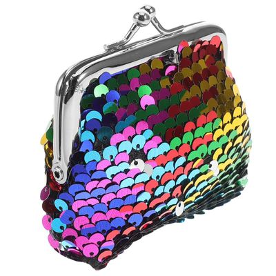 Milisten Chic Reversible Sequin Pouch Bag for Dolls Mini Coin Purse Handbags Party Favor Clutch Wallets for Women Boys and Girls