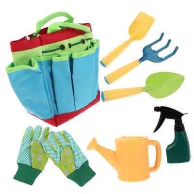 Mikikit 1set Boy Girl Gardening Tools Outdoor Planting Kit Shovel and Rake for Boy Girl Gardening Play and Backyard Activities