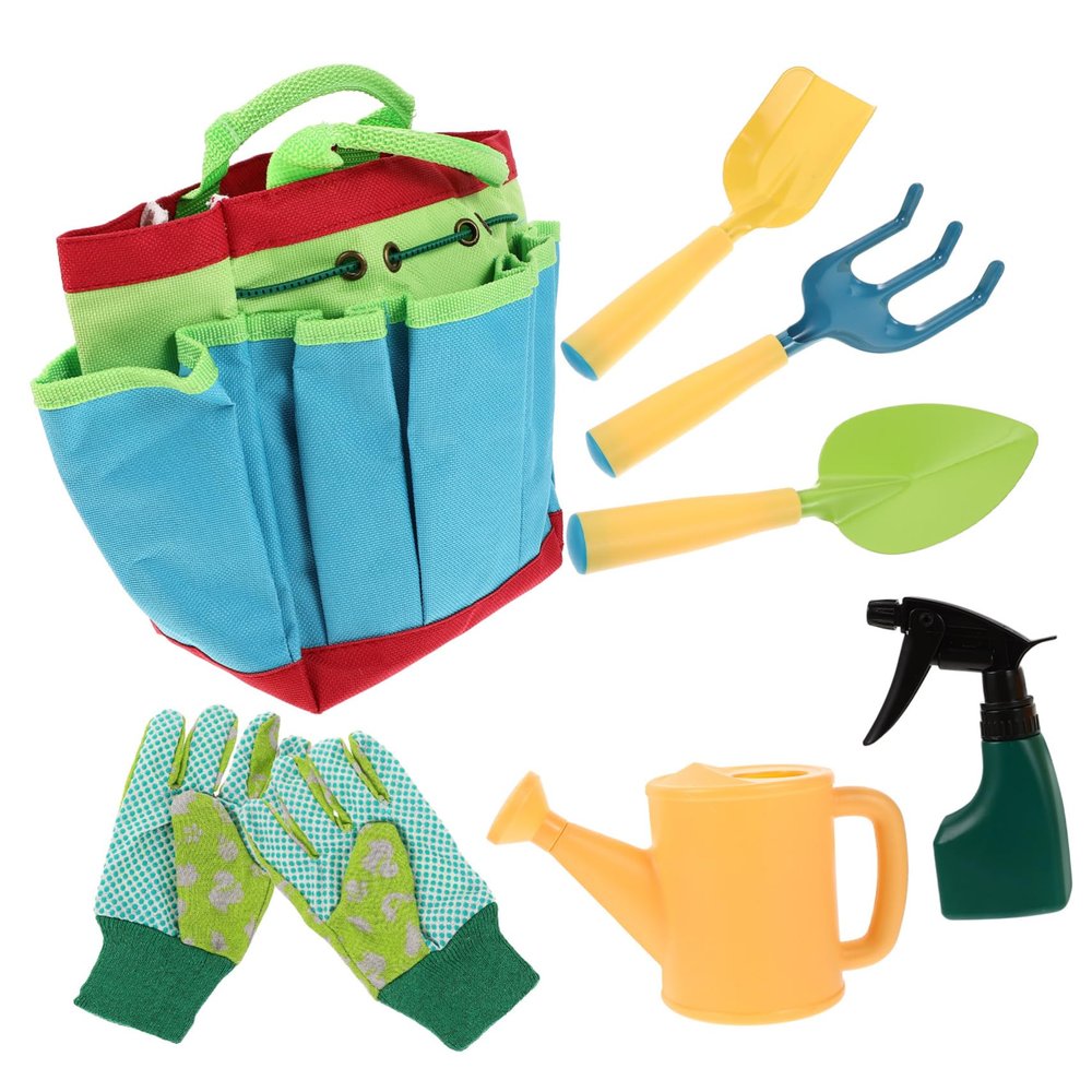 Mikikit 1set Boy Girl Gardening Tools Outdoor Planting Kit Shovel and Rake for Boy Girl Gardening Play and Backyard Activities