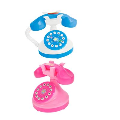 Kisangel 2pcs Mini Plastic Telephone for Retro Pretend Role Play Vintage Decor for Enhances Communication Skills and Imagination