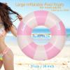 2PCS Large Swimming Pool Tubes Inflatable Pool Floats for Adult Swim Ring Floaties Inflatable Swimming Pool Raft Summer Beach Lounger Float Party Supplies (Pink, 36 inch) view 2