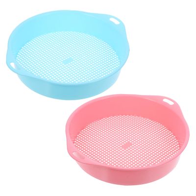 TOYANDONA 2pcs Manual Soil Sieve Mesh Sifting Pans for Soil Rocks Multi-use Gardening Sieve Tool