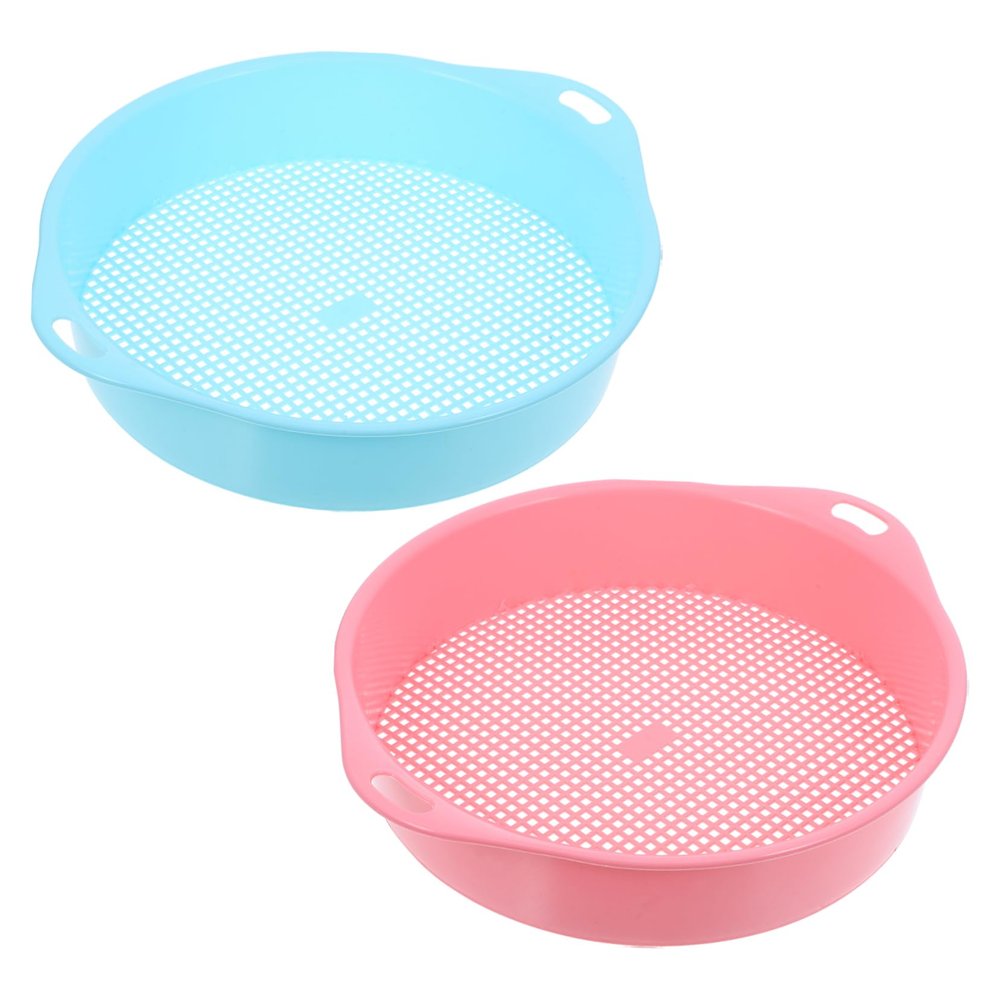 TOYANDONA 2pcs Manual Soil Sieve Mesh Sifting Pans for Soil Rocks Multi-use Gardening Sieve Tool