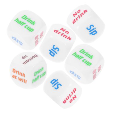 TOYANDONA 6pcs Acrylic Drinking Dice for Bachelorette Party Activity Easy to and Family Gatherings Unique Party Favor