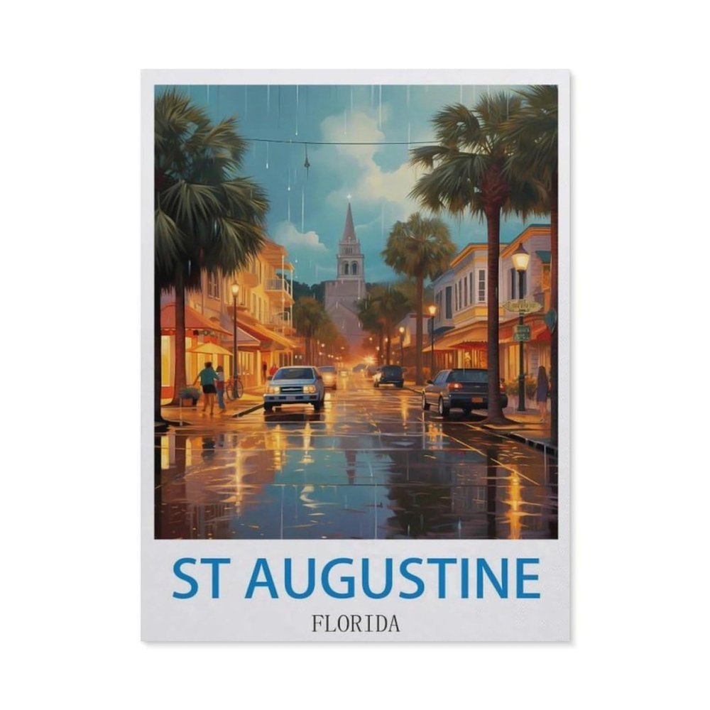 Jigsaw Puzzle 1000 Pieces for AdultsSt Augustine FloridaLarge Puzzle Game Artwork for Adults Teens38x26cm-CM98