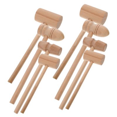 Garneck 8pcs Wooden Hammers for Easter Eggs Kitchen Meat Tenderizer Ergonomic Crab Hammer Educational Toy for Boy Girl Hand-Eye Coordination Development