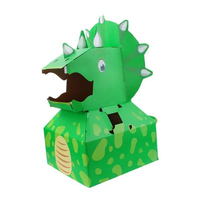 CHICAMPERA Diy Dinosaur Model Craft for Boy Girl Carton Assembly Plaything Educational Role-playing Toy Interactive Cardboard Dinosaur Engaging Activity for Boy Girl