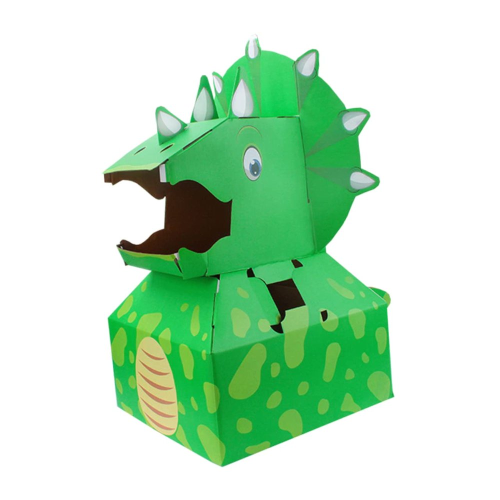 CHICAMPERA Diy Dinosaur Model Craft for Boy Girl Carton Assembly Plaything Educational Role-playing Toy Interactive Cardboard Dinosaur Engaging Activity for Boy Girl