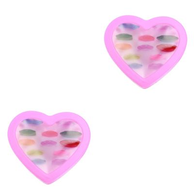 Kisangel 2sets Plastic Gemstones for Crafts Glittering Accessories Heart-shaped Box for Girls and Creative Play