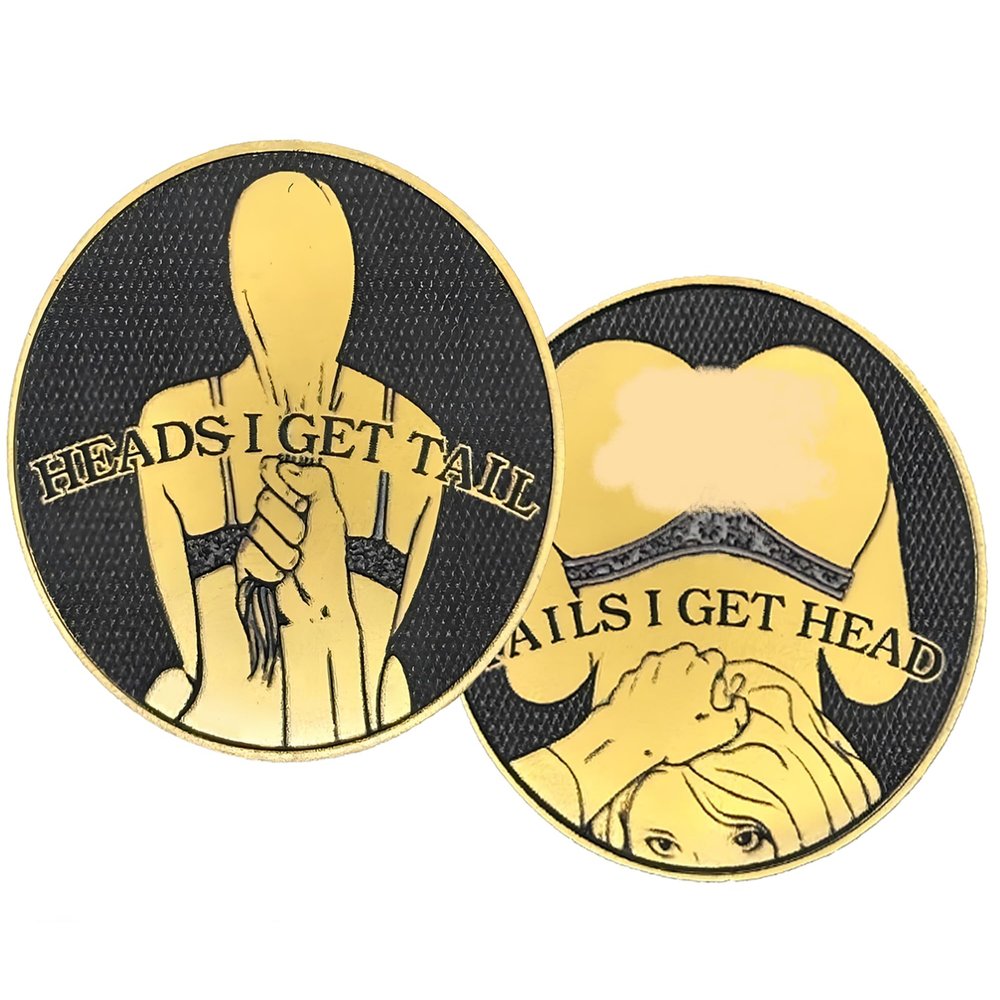 2025 2PCS Elevate Your Fun with the Heads I Get Tail Coin The Premier Funny Challenge Coin for Unforgettable Game Nights, Party Icebreakers, and Whimsical Decisions! Complete Your Collection with the Matching Tails I Get Head Coin.