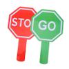 DOITOOL 2pcs Double-Sided Traffic Safety Paddles for Boys and Girls Interactive Signs Classroom Tools for Traffic Education and Fun Learning view 1