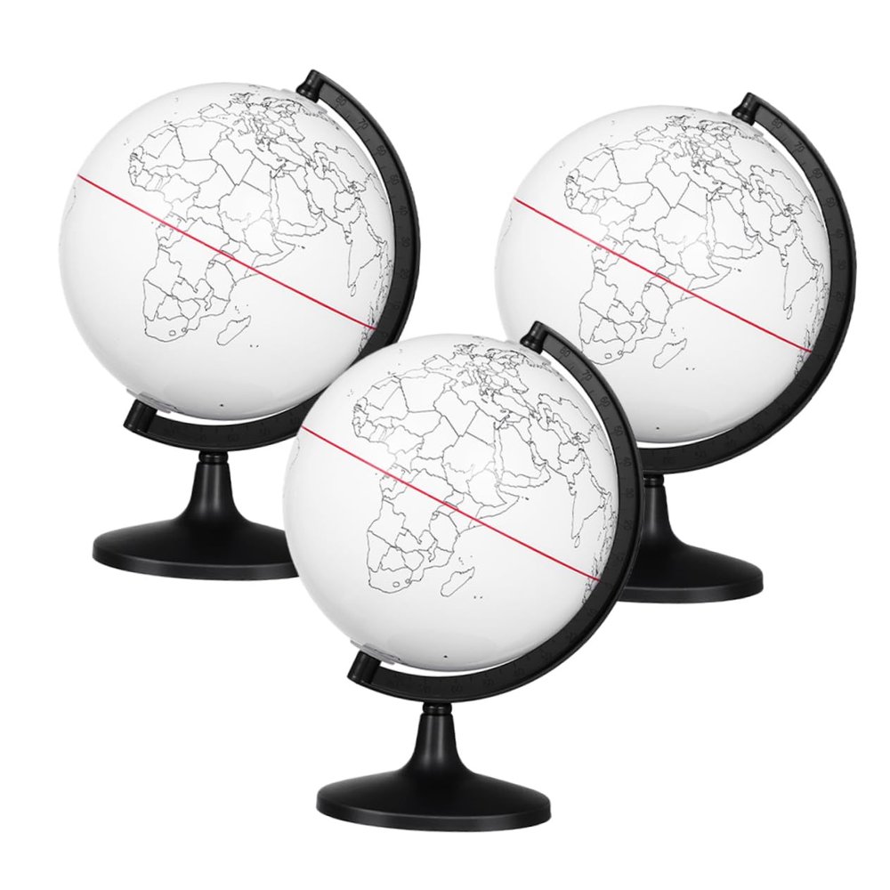DIYEAH 3pcs Diy Blank Globe Coloring Model Unfinished Globe for Educational Purposes for Art Class Geography Teaching Safe and Reliable