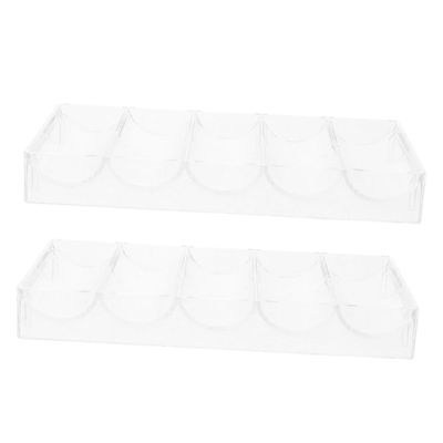 PERSELOSO 2pcs Acrylic Poker Chip Holder Tray Poker Chip Storage Case Organizer Accessories