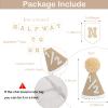 6 Months Birthday Decorations, Beige Half 1/2 Birthday Decorations With Half Way To One Banner And 1/2 Bir-thday Hat For Six Months Ha-Lf Year BD Decor-ations Boy Girls view 4