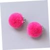 NOLITOY 6pairs Non-piercing Girls Earrings of Plush Ball Clip Earrings Fur for Boys and Girls Adorable Dangle for Little Toy Jewelry for Dress-up view 2