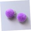 NOLITOY 6pairs Non-piercing Girls Earrings of Plush Ball Clip Earrings Fur for Boys and Girls Adorable Dangle for Little Toy Jewelry for Dress-up view 3
