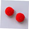 NOLITOY 6pairs Non-piercing Girls Earrings of Plush Ball Clip Earrings Fur for Boys and Girls Adorable Dangle for Little Toy Jewelry for Dress-up view 4