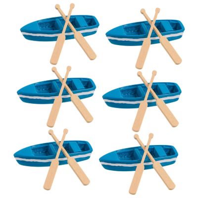 ERINGOGO 6 Pack Mini Resin Model Boat Paddles Beachy Coastal Decor for Ocean Toys
