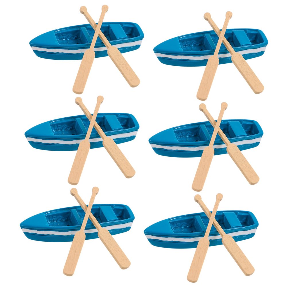 ERINGOGO 6 Pack Mini Resin Model Boat Paddles Beachy Coastal Decor for Ocean Toys