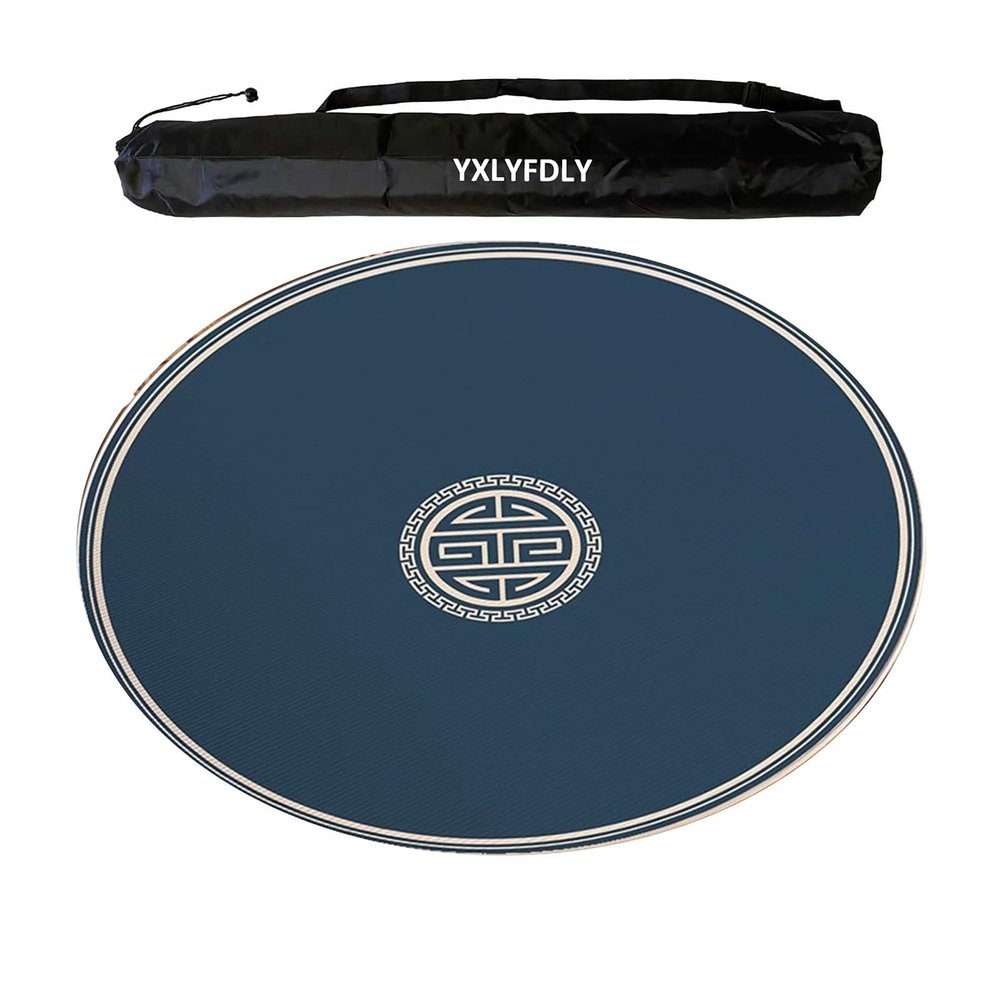 Round Mahjong Mat Thickened and Non-Slip Mahjong Table Cover with Rubber Backing Home Play Mat for Mahjong, Poker, Card, Board, Tile Games(80cm/31.49in)