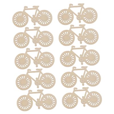 LIFKOME 10Pcs Wooden Bike Cutouts Unfinished Wood Slices for Crafting for Nursery Decor Wedding Decorations and Creative Projects Original Wood Color
