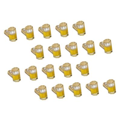 ibasenice 60pcs Beer Mugs Toy Dollhouse Beer Cups Accessories Random Color Realistic Design for Miniature House Decor for Projects and Home Decoration