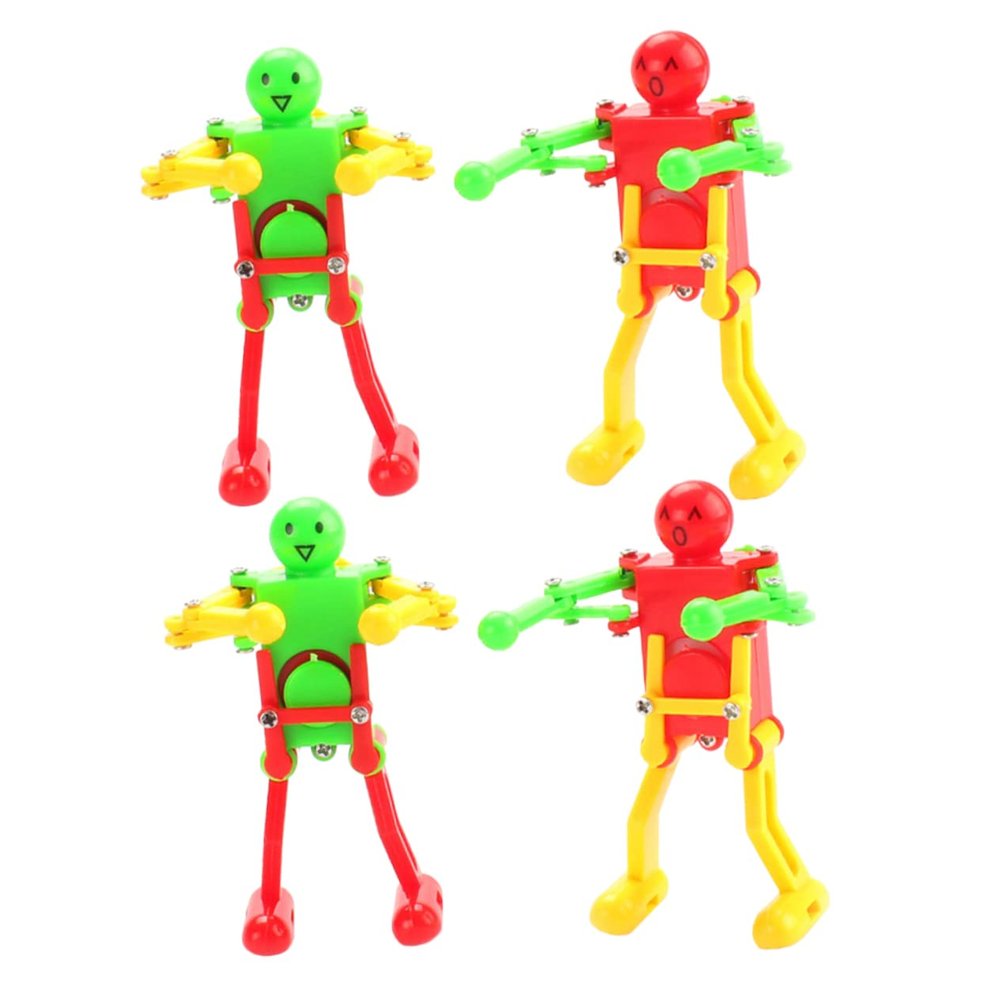 HONMEET 4pcs Windup Robot Toys for Boys and Girls Dancing Toys Clockwork Safe and Easy to Hold for Boys Girls