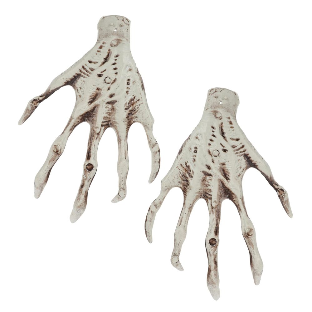 Abaodam 1pair Creepy Skeleton Hands for Halloween Decoration Scary Haunted House Prank Props Lightweight for Parties and Cosplay