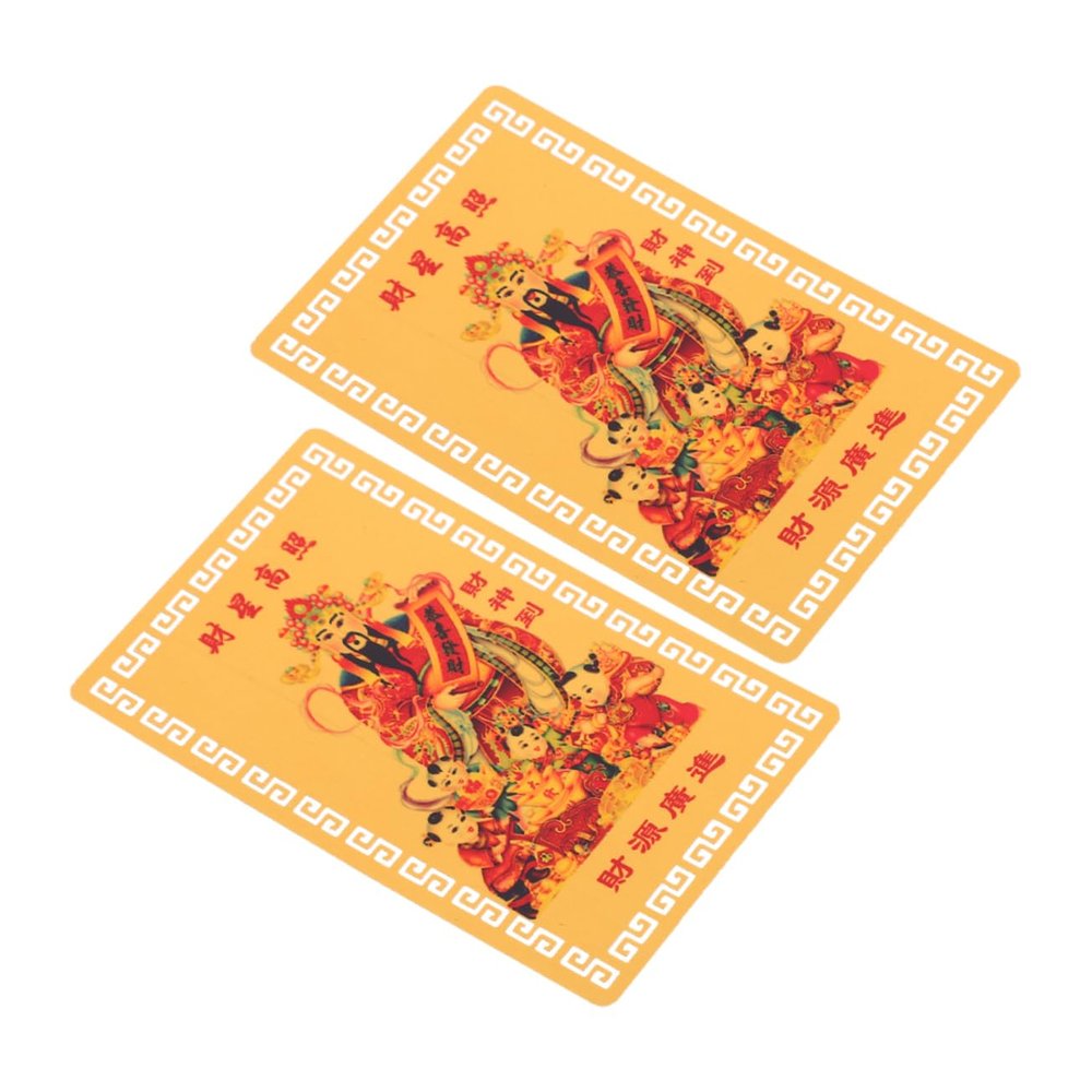 Cabilock 2pcs Tai Sui Amulet Card for Luck and Wealth Decorative Chinese Style Card Wu Sui Design for Year Celebrations
