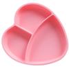 Abaodam Silicone Suction Plate for Boy Girl Heart-shaped Compartment Feeding Dish Safe and Portable Dinnerware for Independent Eating and Weaning Pink view 1