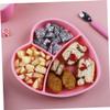 Abaodam Silicone Suction Plate for Boy Girl Heart-shaped Compartment Feeding Dish Safe and Portable Dinnerware for Independent Eating and Weaning Pink view 3