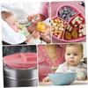Abaodam Silicone Suction Plate for Boy Girl Heart-shaped Compartment Feeding Dish Safe and Portable Dinnerware for Independent Eating and Weaning Pink view 4