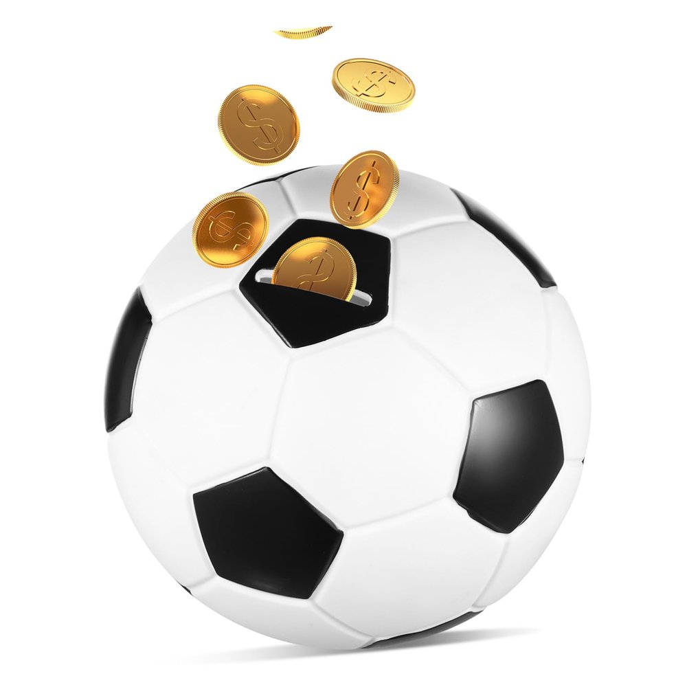 Abaodam Soccer Ball Piggy Bank for Boys Unbreakable Coin Bank for Boys and Girls Soccer Decor Sturdy Football Money Box for Ages 8-12