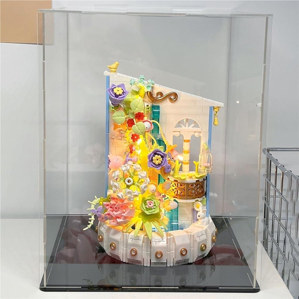 PURTWAD Transparent Acrylic Collectibles Display Case Jewelry Boxes and Organizers Large Baseball Figurines Containers Dust Replacement Glass Boxes(65x65x30cm/26x26x12in)