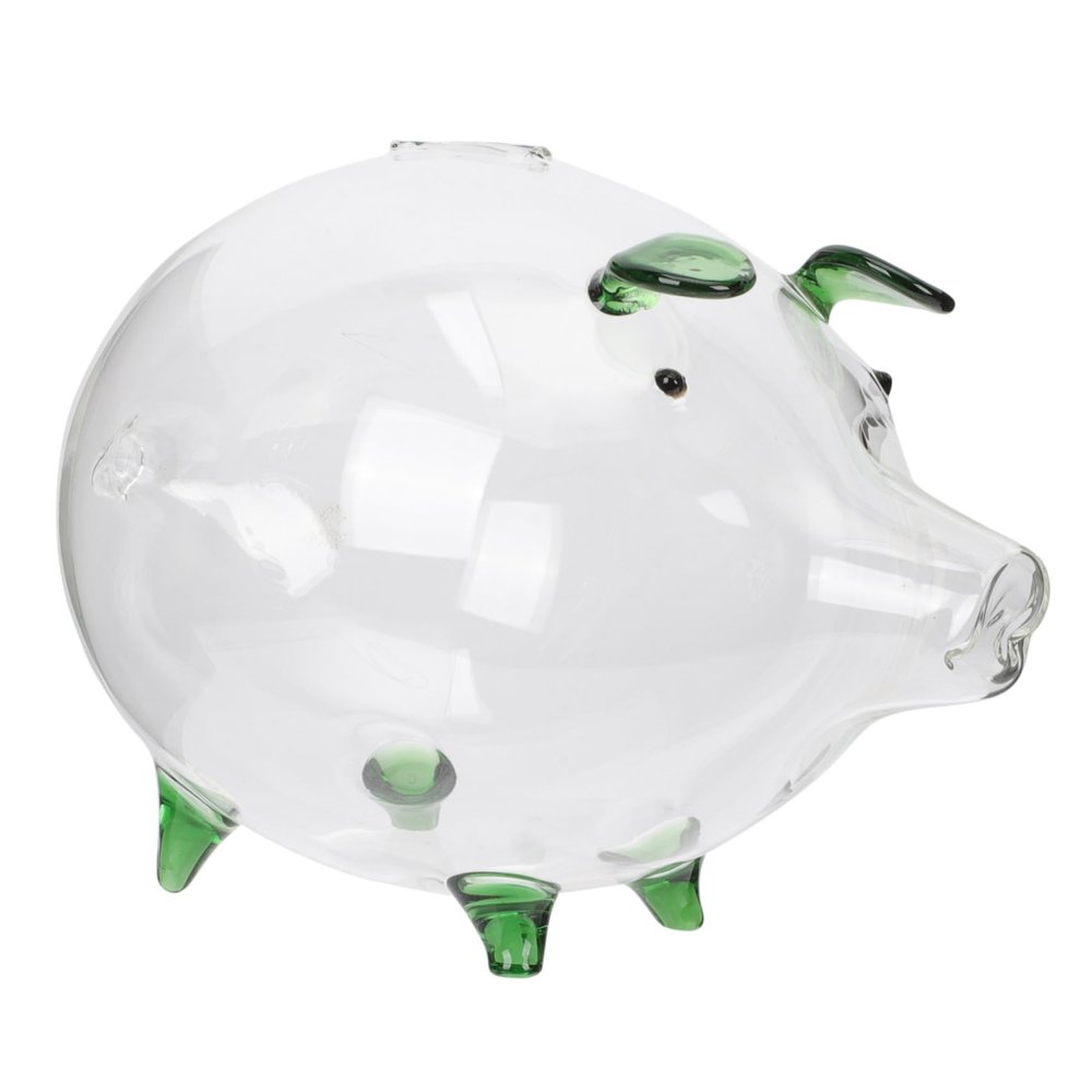 Abaodam Pig-Shaped Piggy Bank for Boys and Girls Large Adult Money Box Glass Coin Box Sturdy Base