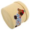 VOSAREA Cute Woven Car Storage Bin with Lid Decorative Cotton Basket for Dog Toys Small Round PET Toy Organizer for Vehicles and Home view 1