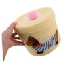 VOSAREA Cute Woven Car Storage Bin with Lid Decorative Cotton Basket for Dog Toys Small Round PET Toy Organizer for Vehicles and Home view 4